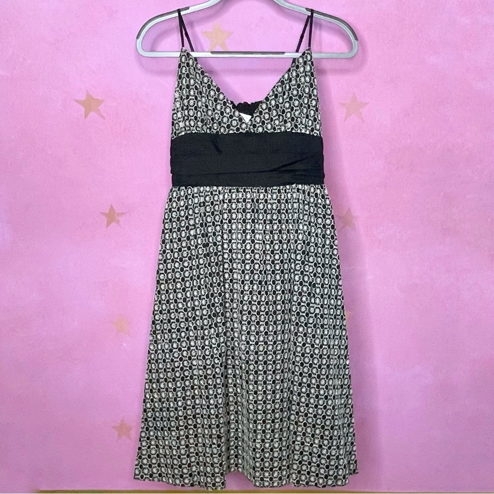 Studio M NEW Black White Fit Flare Y2K Dress Spaghetti Strap Fit and Flare $128